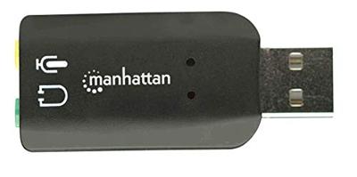 Manhattan Hi-Speed USB 3-D Audio Adapter 2.1 Externe geluidskaart Externe koptelefoonaansluitingen