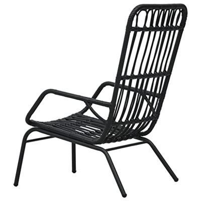 Tuinstoel poly rattan zwart
