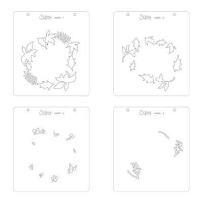 Sizzix • layered stencils holly wreath 4stuks
