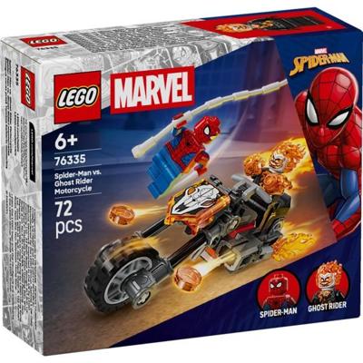 LEGO®Marvel super heroes 76335 Spider-Man versus Ghost Rider op zijn motor.