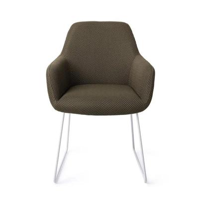 Jesper Home Eetkamerstoel 'Hiroo' Slide White, kleur Jungle Jewel