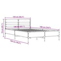 Bedframe LED bewerkt hout metaal zwart 140x190 cm - thumbnail