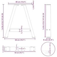 Salontafelpoten 2 st A-vormig 50x(42-43) cm staal zwart - thumbnail