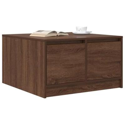 Salontafel met lades 70,5x70x40 cm bruin eikenkleurig