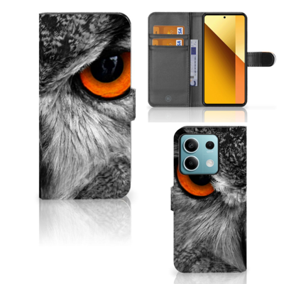 Xiaomi Redmi Note 13 5G | Telefoonhoesje | Met pasjeshouder | Uil