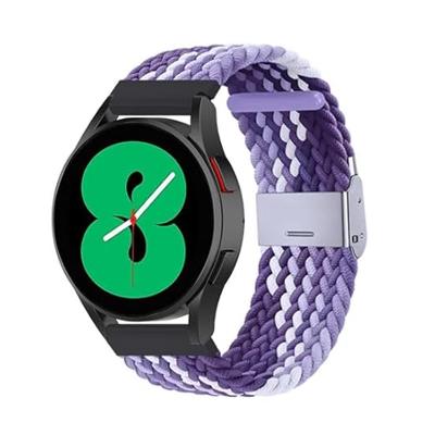 By Qubix - Compatible met Garmin Vivoactive 4 - Vivoactive 4L - Braided nylon bandje - Lichtpaars/paars - Compatible Garmin bandje - Bandbreedte: 22mm