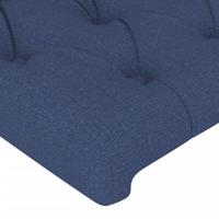 Hoofdbord LED 147x16x118/128 cm stof blauw - thumbnail