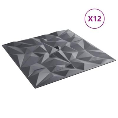 VidaXL 12 st wandpanelen amethist 3 m² 50x50 cm xps grijs