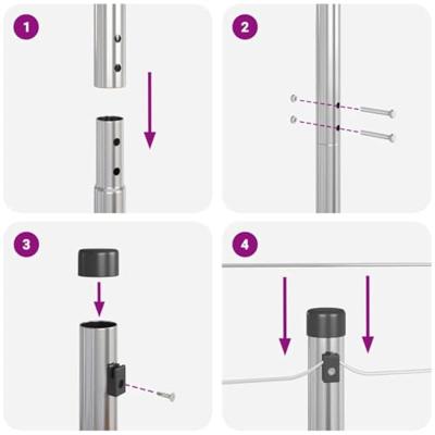 VidaXL Afrasteringspaal 13 pcs zilver staal