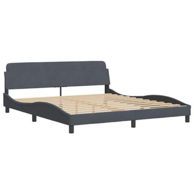 Bedframe met hoofdeinde fluweel donkergrijs 180x200 cm Bedframe met hoofdeinde fluweel donkergrijs 180x200 cm