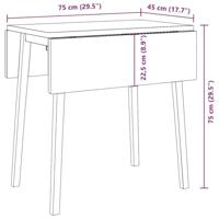 Eettafel bruin massief hout rubber - thumbnail