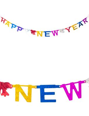 Gekleurde Letterslinger Happy New Year