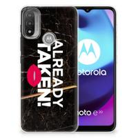 Motorola Moto E20 | E40 | Siliconen hoesje | met naam Already Taken Black - thumbnail