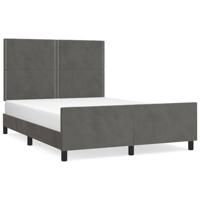 Bedframe zonder matras 140x190 cm fluweel donkergrijs - thumbnail