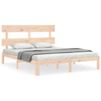 Bedframe met hoofdbord massief hout - thumbnail