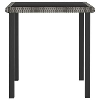 Tuintafel 70x70x73 cm poly rattan grijs - thumbnail