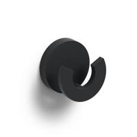 Clou Flat handdoekhaak 4.8x4.8cm dubbel Zwart mat CL/09.02066.21 - thumbnail