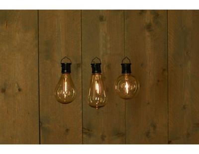 Solar retro filament lamp zwart