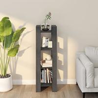 Boekenkast/kamerscherm 41x35x125 cm massief grenenhout grijs - thumbnail
