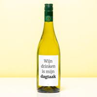Wijnfles Wijn Drinken Is Nu Mijn Dagtaak - Wit (Sauvignon Blanc) - thumbnail
