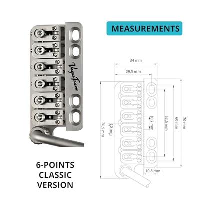 VegaTrem VT1 UltraTrem Standard Stainless Steel Satin brug voor elektrische gitaar