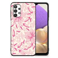 Samsung Galaxy A32 5G Bloemen Hoesje Pink Flowers - thumbnail