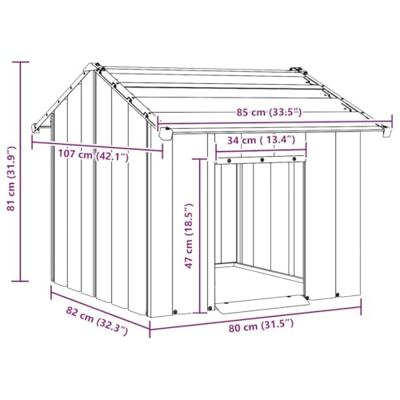 VidaXL Hondenhok met dak 85x107x81 cm gegalvaniseerd staal VidaXL Hondenhok met dak 85x107x81 cm gegalvaniseerd staal