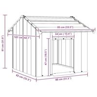 VidaXL Hondenhok met dak 85x107x81 cm gegalvaniseerd staal - thumbnail