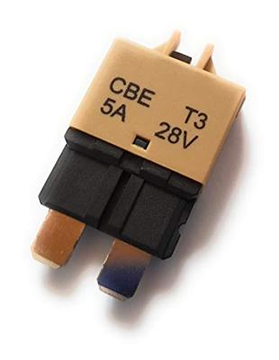 Hansor Circuit Breaker Standard, type 3, Manual Reset, 5A CBE3 Series 5A Zekeringautomaat standaard vlakzekering 5 A Lichtbruin 1 stuk(s) Hansor Circuit Breaker Standard, type 3, Manual Reset, 5A CBE3 Series 5A Zekeringautomaat standaard vlakzekering 5 A Lichtbruin 1 stuk(s)