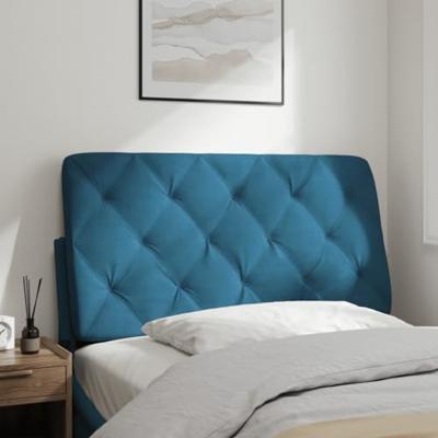 Hoofdbordkussen 100 cm fluweel blauw