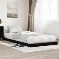 Vloer bedframe Zwart Eiken 100 x 200 cm Bewerkt hout - thumbnail