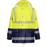 Opsial regenjas - Darius - High Visibility - geel/marine blauw - maat S - thumbnail