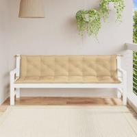 Tuinbankkussens 2 st 200x50x7 cm stof gemleerd beige - thumbnail