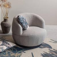 WOOOD Draaifauteuil 'Woolly' Bouclé, kleur Naturel - thumbnail