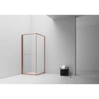 Aloni Inslide Douchecabine - 90x90x200cm - veiligheidsglas - 6mm - omkeerbaar - koper geborsteld DW-9090BC - thumbnail