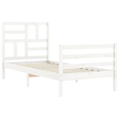 Bedframe met hoofdbord massief hout wit