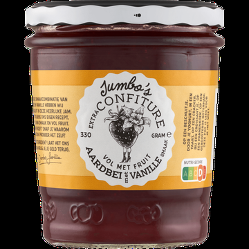 Jumbo's Confiture Aardbei Vanille 330g Jumbo's Confiture Aardbei Vanille 330g
