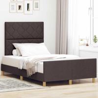 Bedframe met hoofdeinde Donkerbruin 120 x 190 cm Stof - thumbnail