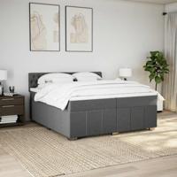 Boxspring met matras stof donkergrijs 200x200 cm - thumbnail