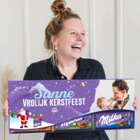 Mega Milka reep met naam en foto bedrukken - 12 repen - thumbnail