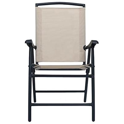 Tuinstoelen inklapbaar 2 st textileen crme - thumbnail