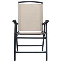 Tuinstoelen inklapbaar 2 st textileen crme - thumbnail