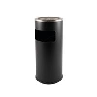 Afvalbak met asbak BRASQ 11 liter AT500 zwart - thumbnail