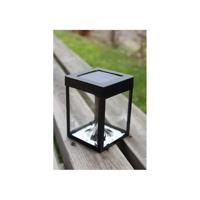 Mini solar tafel theelichthouder - Glazen wanden - Zwart - thumbnail