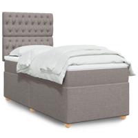 Boxspring met matras stof taupe 90x190 cm - thumbnail