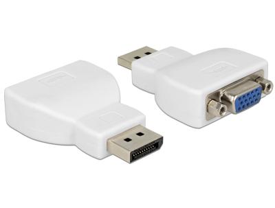 Delock 65568 DisplayPort / VGA Adapter [1x DisplayPort stekker - 1x D-sub stekker 15-polig] Wit