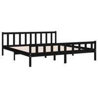 Bedframe massief hout zwart 200x200 cm - thumbnail