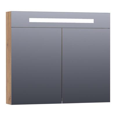 Brauer Promise Deluxe Spiegelkast - 80 cm - met Directe Verlichting - 2 Dubbelzijdige Spiegeldeuren - Chateau