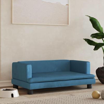 vidaXL Hondenmand 80x45x30 cm fluweel blauw