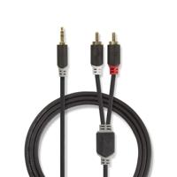 Nedis CABW22200AT100 Stereo Audiokabel 3,5 Mm Male - 2x Rca Male 10 M Antraciet - thumbnail